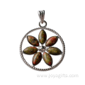 Natural Unakite Chips Life of Flower Pendant